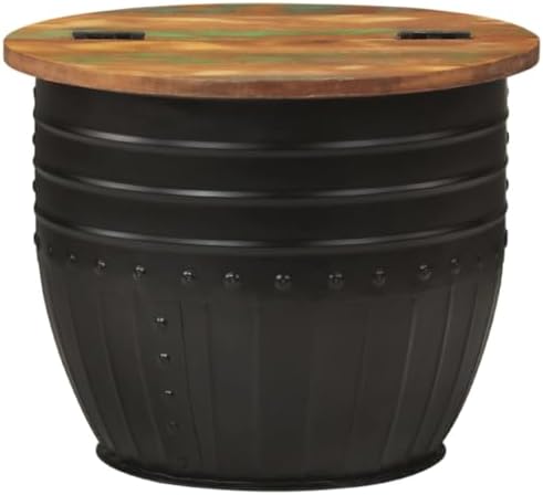 Czarny stolik kawowy 50 cm z drewna z odzysku