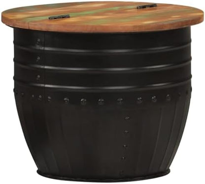 Czarny stolik kawowy 50 cm z drewna z odzysku