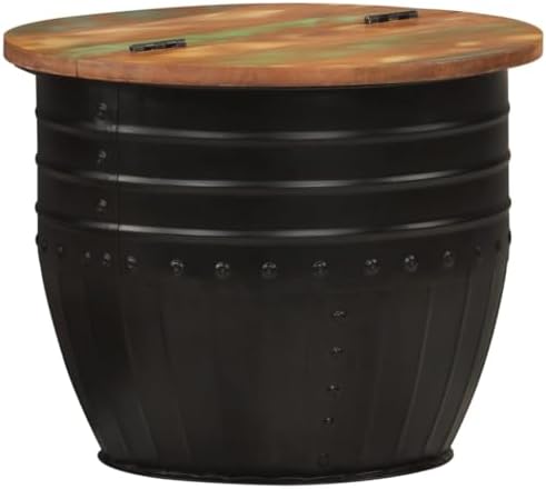 Czarny stolik kawowy 50 cm z drewna z odzysku