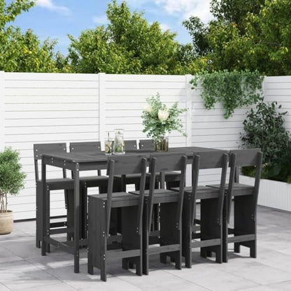 Dziewięcioczęściowy zestaw barowy szara sosna