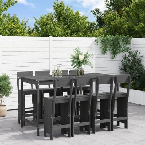 Dziewięcioczęściowy zestaw barowy szara sosna