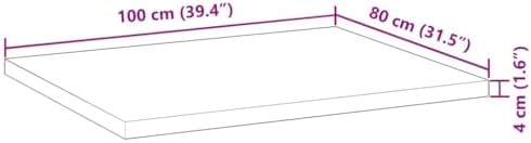 Blat stołu z litej akacji 100×80 cm grubość 4 cm