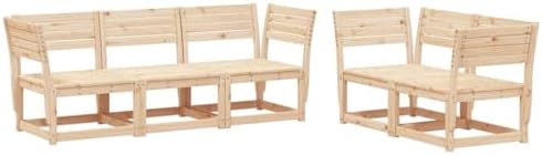 Pięcioosobowy komplet sof ogrodowych z litej sosny