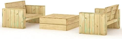 Trzyelementowy zestaw ogrodowy z impregnowanej sosny