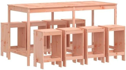 Dziewięcioczęściowy zestaw barowy z jodły Douglas