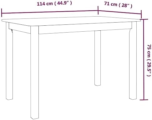 Biało-brązowy stół jadalniany 114×71 cm drewno kauczukowe