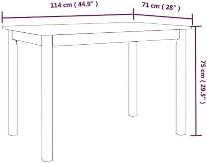 Biało-brązowy stół jadalniany 114×71 cm drewno kauczukowe