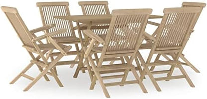 Siedmioczęściowy zestaw ogrodowy z teku szary