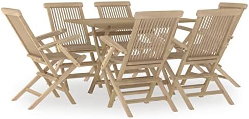 Siedmioczęściowy zestaw ogrodowy z teku szary