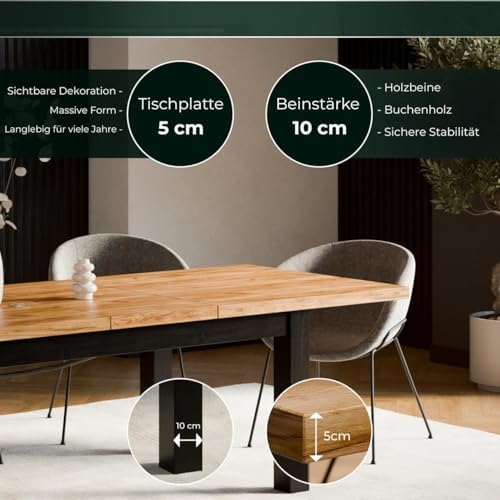 Rozkładany stół jadalniany Leonardo 100-300 cm dąb craft