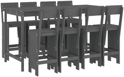 Dziewięcioczęściowy zestaw barowy szara sosna