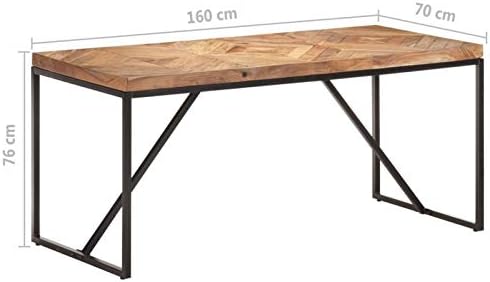 Industrialny stół jadalniany 160×70 cm akacja i mango