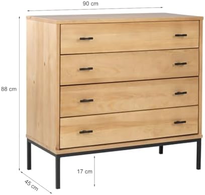Komoda loftowa Sirio I 90 cm z drewna sosnowego i metalu