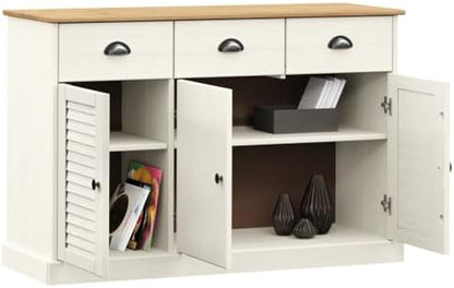 Biały kredens Vigo 113 cm z litej sosny