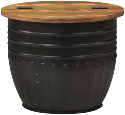 Czarny stolik kawowy 50 cm z drewna z odzysku