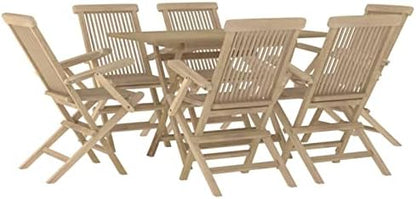 Siedmioczęściowy zestaw ogrodowy z teku szary